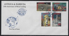 1989 Antigua & Barbuda Scott #1258-1261 FDC - 20th Anniversary of Moon Landing