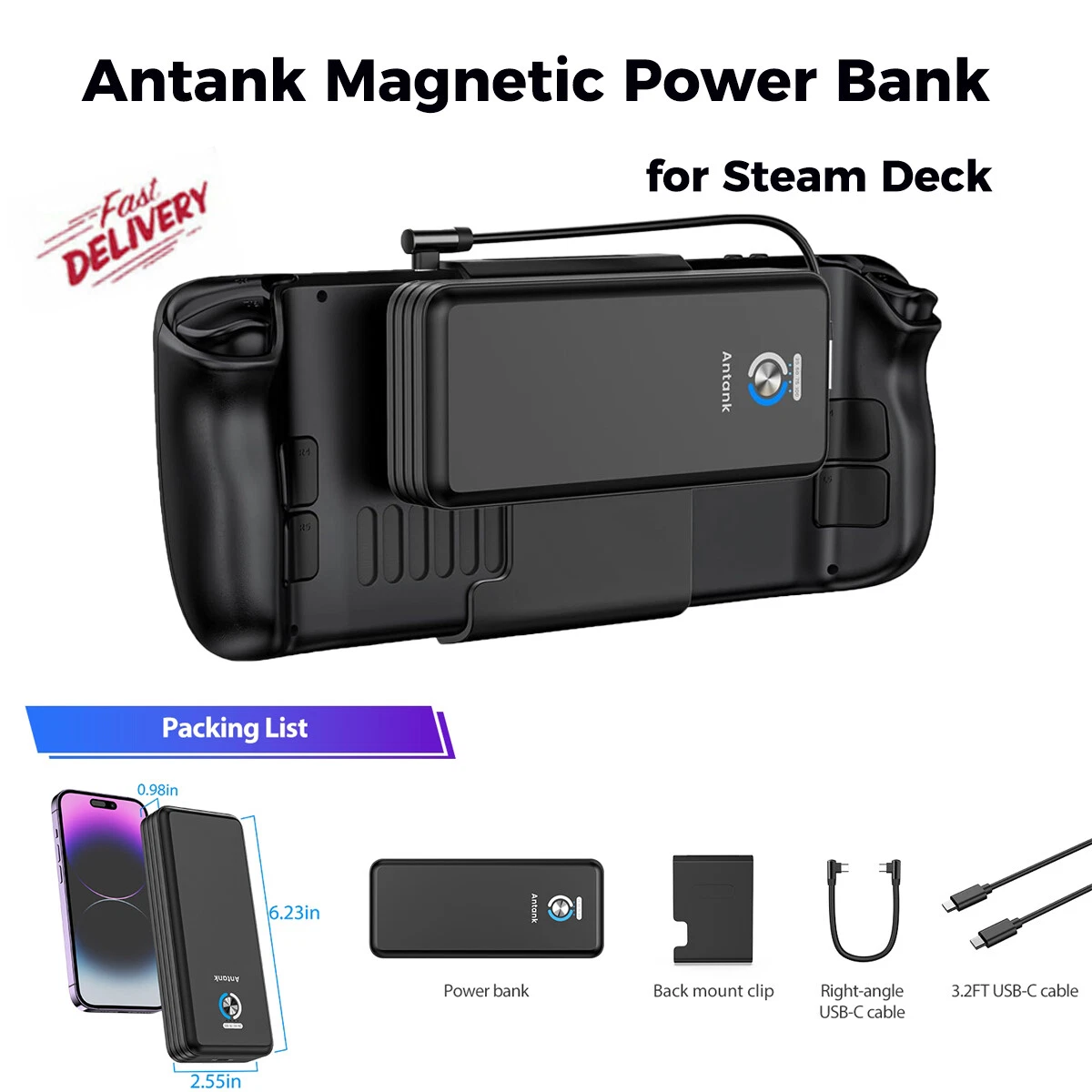 20000mAh Magnetic Power Bank PACK 45W PD 3.0 Fast 3.0 Charging for
