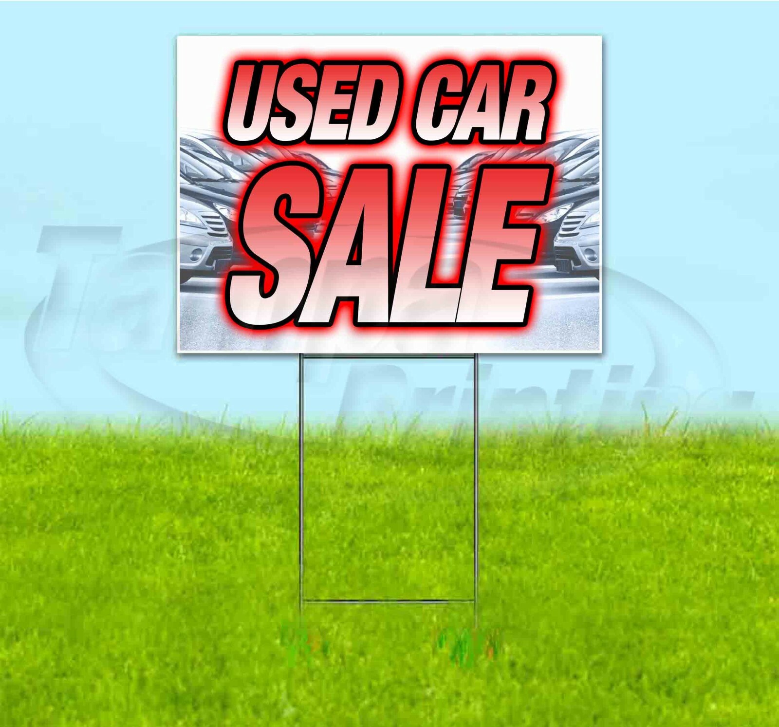 USED CAR SALE 18x24 Yard Sign WITH STAKE Corrugated Bandit USA BUSINESS ...