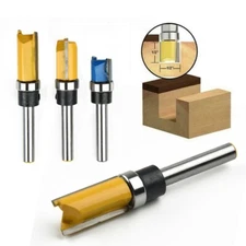 3pcs/Set Router Bit Template Cutter 1/4 Shank Straight Woodwork Wood Flush-Trim