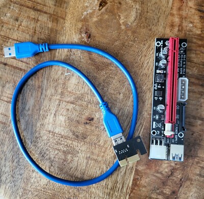USB 3.0 Pcie PCI-E Express 1x To 16x Extender Riser Card Adapter Power BTC Cable