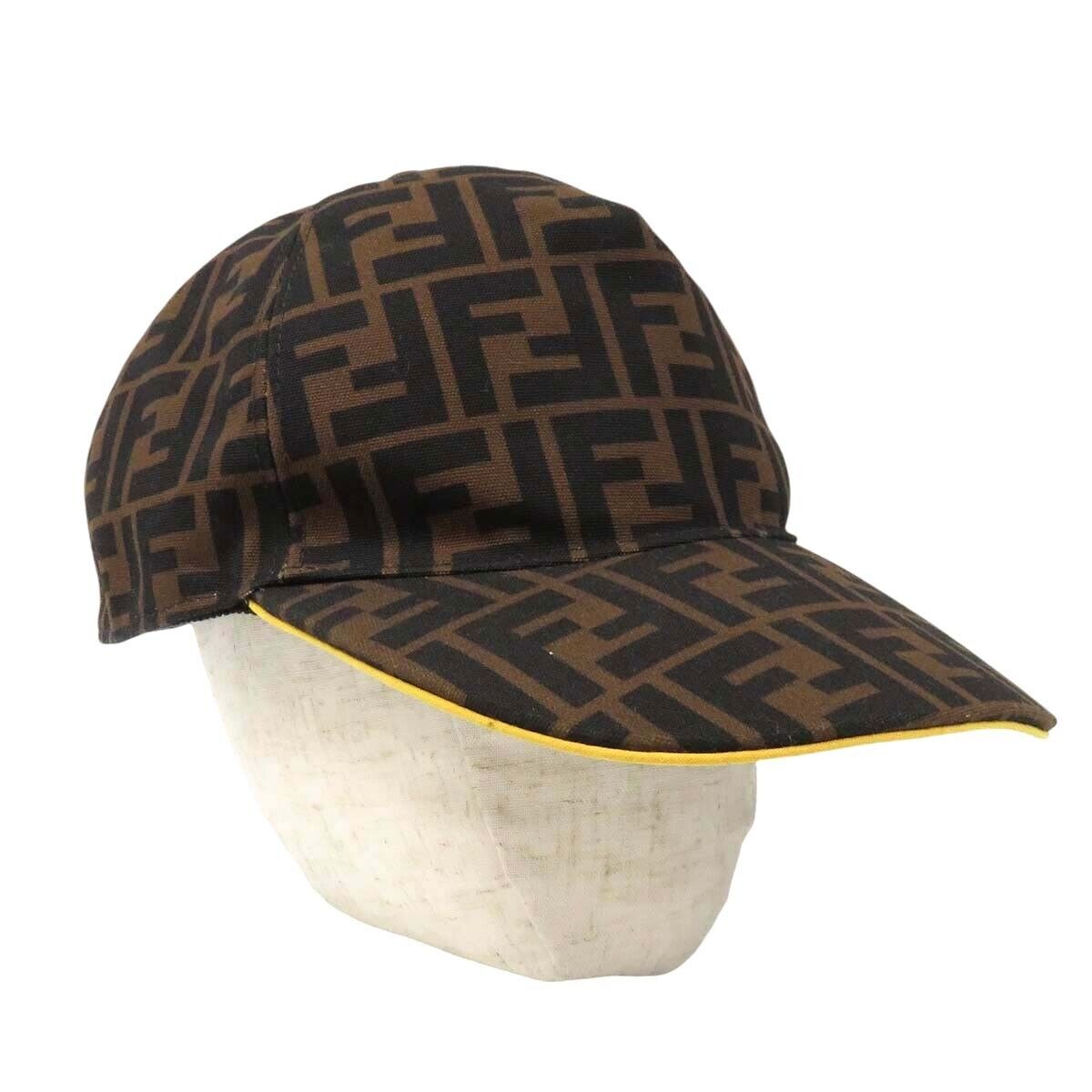 Fendi FF Pattern Baseball Cap FXQ768 A66O Unisex Brown Black Fendi FF Pattern Baseball Cap FXQ768 A66O Unisex Brown Black