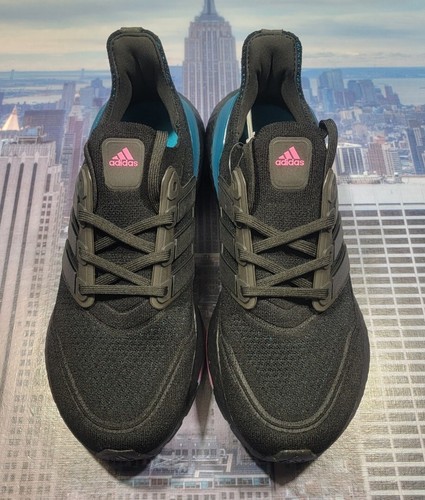 Adidas UltraBoost 2021 Core Black/Carbon-Active Teal Mens Size 8.5 FZ1921 New - Picture 3 of 8