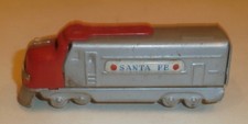 Santa Fe Locomotive Tin Friction 4 "Toy-1950-s-Japan-VG-Works