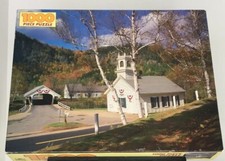 Golden Festive Village 1000 Piece Jigsaw Puzzle NEW Sealed Covered Bridge