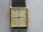 VTG Seiko Tank Watch Men 25mm Gold Tone Rectangle 7431-5190 New Battery Works