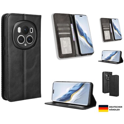 Ultradünne Lederhülle mit RFID-Schutz für Honor Magic 6 Pro   Elegant und Sicher