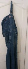 Vintage 80s/90s Dickies Denim Bib Overalls 34x30 Carpenter Indigo Blue Workwear