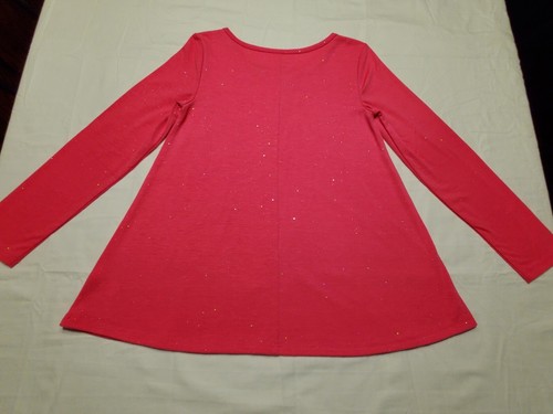 Justice Girls Long Sleeve Shirt Pink Swing Top Glitter Sparkles Size 8 EUC Cond! - Picture 8 of 11