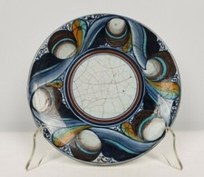 Melandri Focaccia FAENZA PIATTO IN MAIOLICA Ceramica DIPINTA DA COLLEZIONE Raro