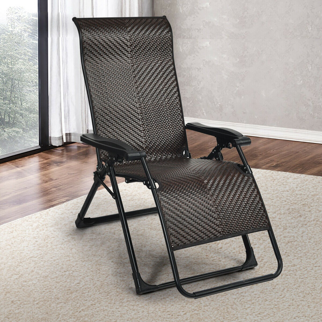 Patio Rattan Zero Gravity Lounge Chair  eBay