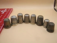 Antique Thimbles x 8 In Total - Sterling Silver