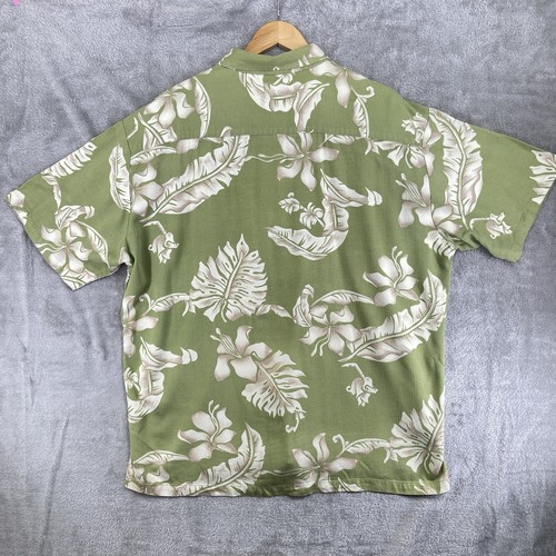 Hawaiian Moon Men's Shirt XXL Green Tropical Print Button Up Made in Hawaii - Picture 6 of 7