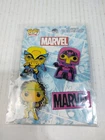 FUNKO Pop! Marvel X-Men Blacklight Pin Set of 4 Wolverine, Magneto & Rogue NEW