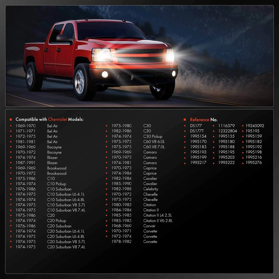 Interruptor de faros para Chevrolet Camaro 69-81 Cavalier Celebrity Blazer Brookwood Foto 2 de 4