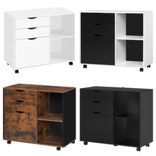 Rollcontainer 3 Schubladen mobiler Aktenschrank 5 Rollen Büroschrank für Büro