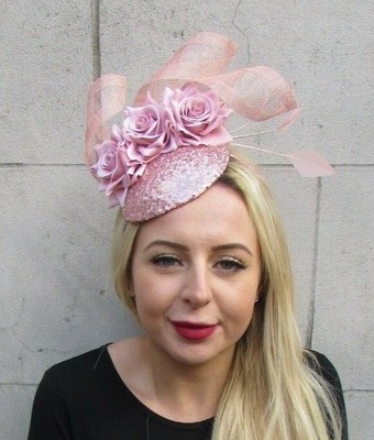 dusky pink hats and fascinators