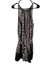 Express Size Large Dress Mini Animal Print Belted Sleeveless NWT $79
