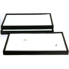 3 72 Slot White Ring Display Box Trays Case Fixture