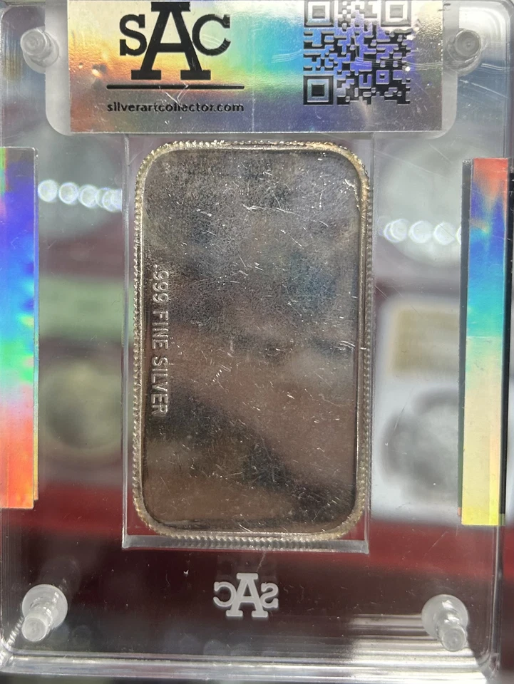 Muñeco de nieve Golden State Mint 1 oz. Barra de arte SAC .999 FS Foto 2 de 2