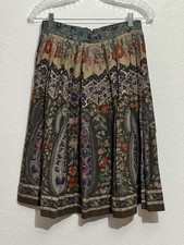 Vtg Small Untagged Dark Cottagecore Paisley Pleated Y2K Skirt
