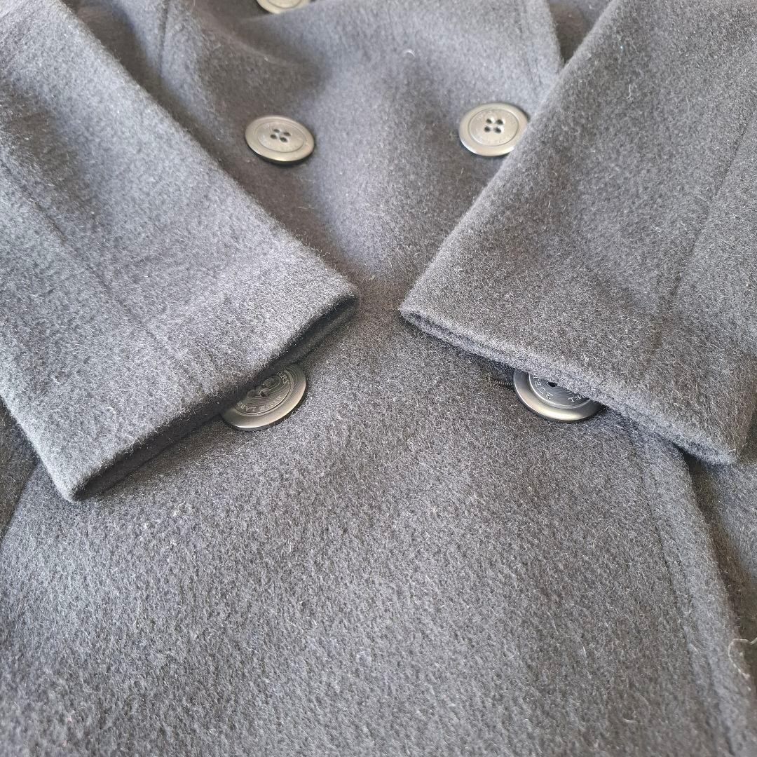 BURBERRY Blue Label Angora Wool Double-Breasted Long Coat Black Size S Small thumbnail 9