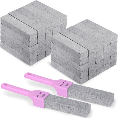 #ad 50 Pack Pumice Stones Bulk for Cleaning Grey Pumice Scouring Pad with 2 Univer $54.49