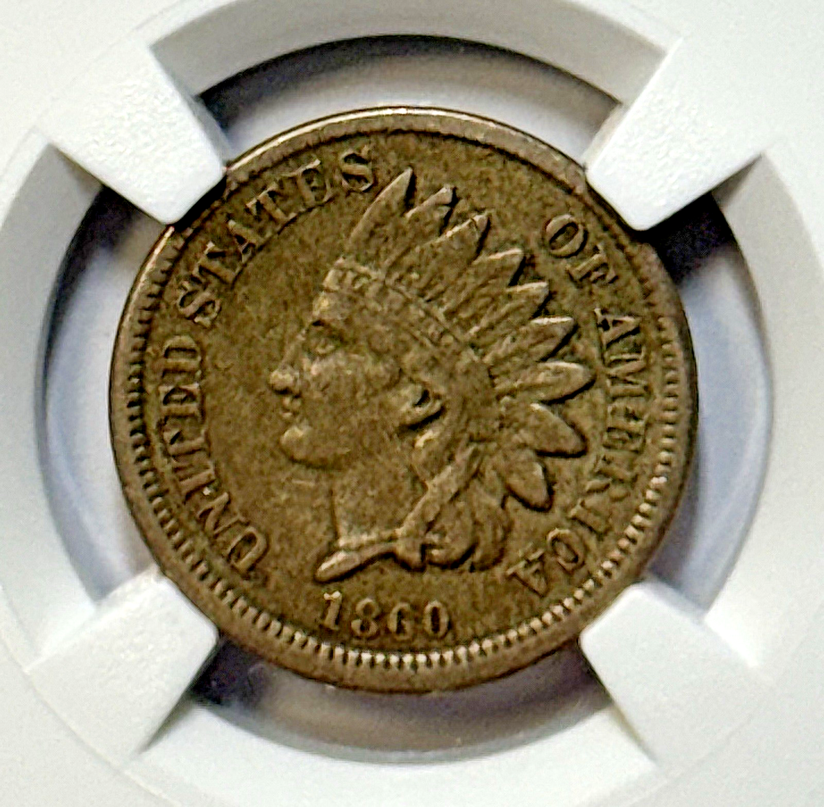 1860 Indian Head Cent NGC XF40 Rotated Dies Mint Error | Civil War