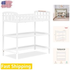 Solid New Zealand Pine Emily Changing Table - White, Compact, Storage