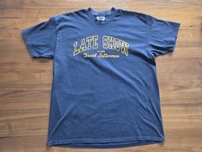 Vintage Late Show with David Letterman Navy T-Shirt XL Lee Tag 100% Cotton USA