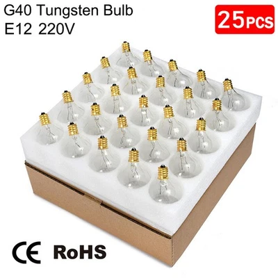 25PCS G40 Replacement Bulbs 7W G40 Globe Bulbs for String Lights Fits E12 NEW
