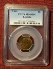1909 1C Lincoln Wheat Cent PCGS Graded MS 64BN, Free Shipping