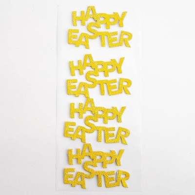 4 x selbstklebende Glitzer Frohe Ostern Worte Verzierungen zum Ostern Basteln
