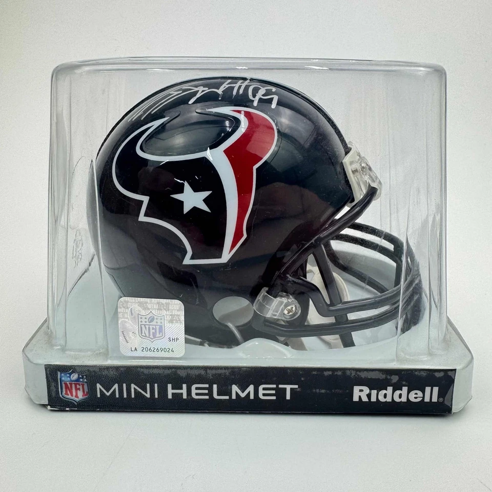 Autographed/Signed J.J JJ Watt Houston Texans Mini Football Helmet JSA COA - Image 4 of 4