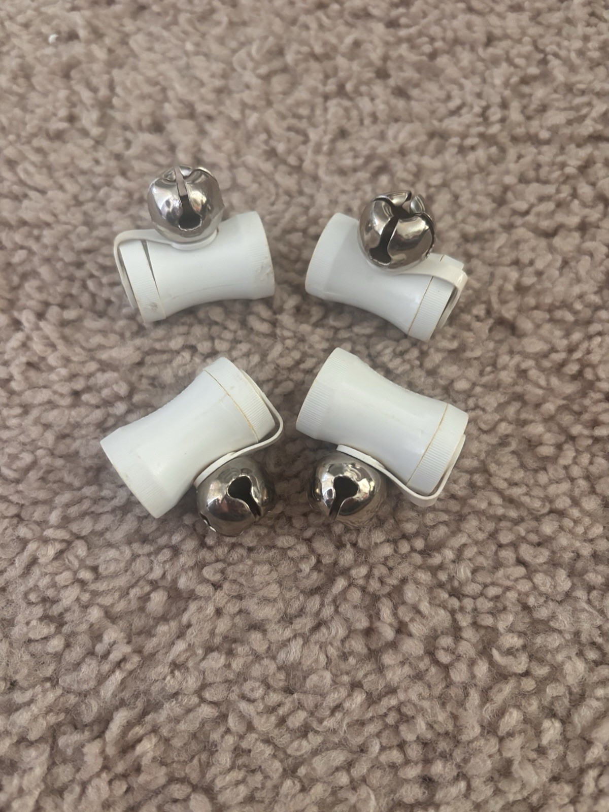 Vintage Set Of 2 KEEP-TYS (4)7 Baby Shoe Lace Covers Holders With Bells 1950s
