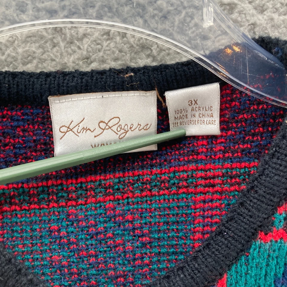 Kim Rogers Cárdigan Suéter Mujer 3X Pequeño Negro Rojo Verde Vacaciones Navidad Foto 2 de 4