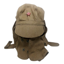 Soviet Russian Military Afghanistan Soldier's Hat w/Dust Protection Size 58-1970