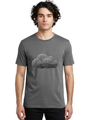 Wireframe-Cloud Mens Graphic Tee, 100% Cotton, Casual Summer Wear