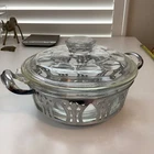 Vintage Glasbake Pyrex 1919 Baking Dish with Metal Serving Stand
