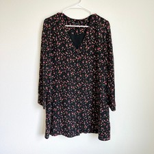 Madewell et Sezane Elly Floral Silk Mini Dress Women's Medium