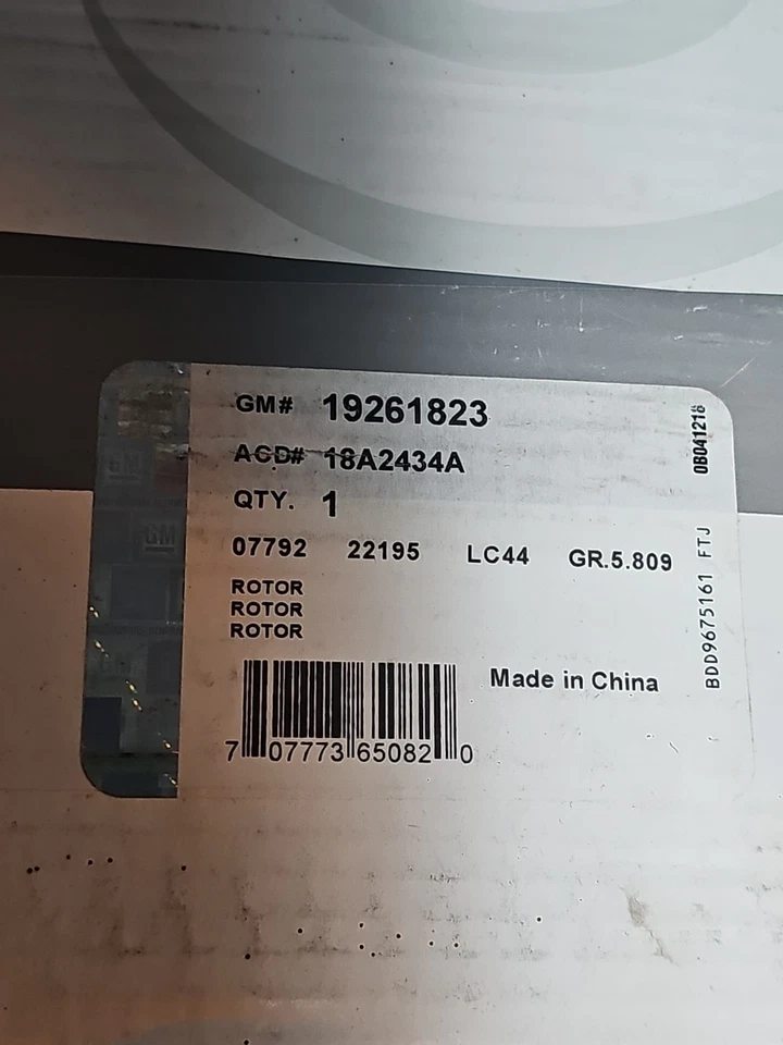 Rotor de freno de disco ACDelco 18A2434A 19261823 para 05-22 Nissan Frontier Pathfinder Foto 2 de 4