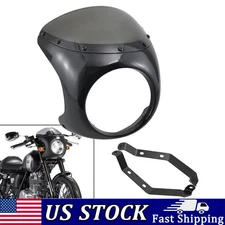 Universal Motorcycle 7" Headlight Fairing & Windshield Cover Fit For Cafe Racer