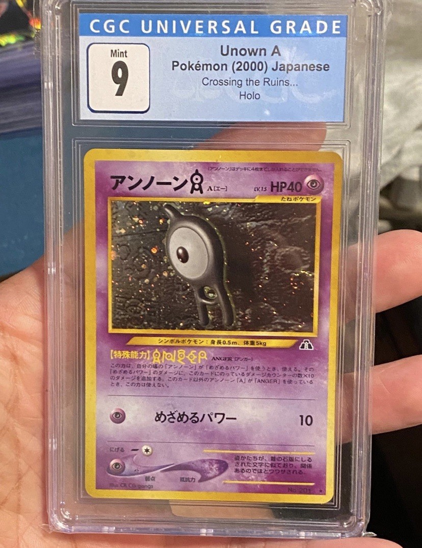 UNOWN A - HOLO - CGC MINT 9 - 2000 POKEMON JPN CROSSING THE RUINS - No. 201