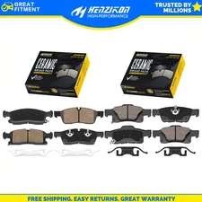 Front Rear Ceramic Brake Pads for 2011 - 2016 Dodge Durango Jeep Grand Cherokee