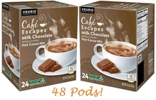 2 - Keurig Cafe Escapes Milk Chocolate Hot Cocoa Mix 24*2=48 Pods!!! 12.6oz 357g