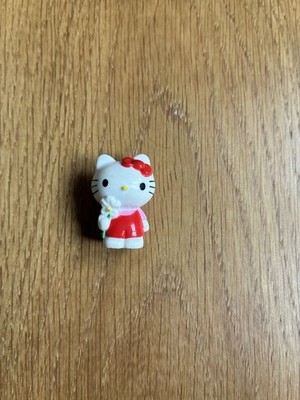Hello Kitty Miniaturfigur (3 cm), weiß/rot, rotes Kleid, Sammelfigur