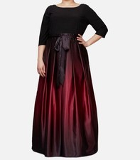 SL Fashions Women's Black Ombre A-Line Ballgown Dress Plus Size 14W