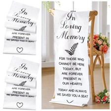 2 Pcs Memorial Wedding Chair Sign for Ceremony Wedding Memorial Sign 14 x 49 ...