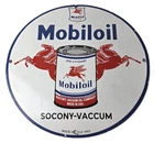 Vintage Mobil Sign - Pegasus Mobiloil Socony Gas Oil Pump Service Porcelain Sign