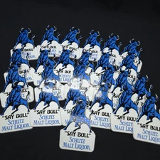 Vintage Schlitz Malt Liquor Beer Plastic Pin Lot 25 1980s Bar Flair Man Cave 